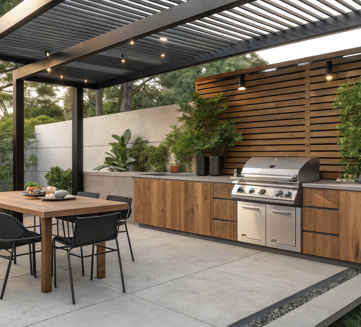 Outdoor cabinets at Raby Home Solutions