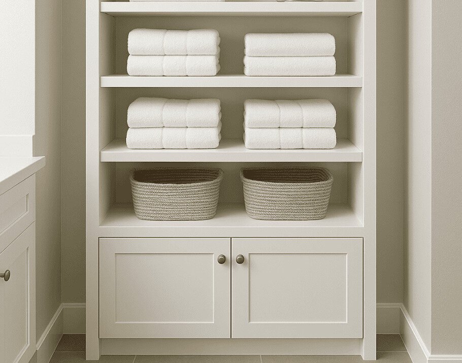 Bathroom cabinets at Raby Home