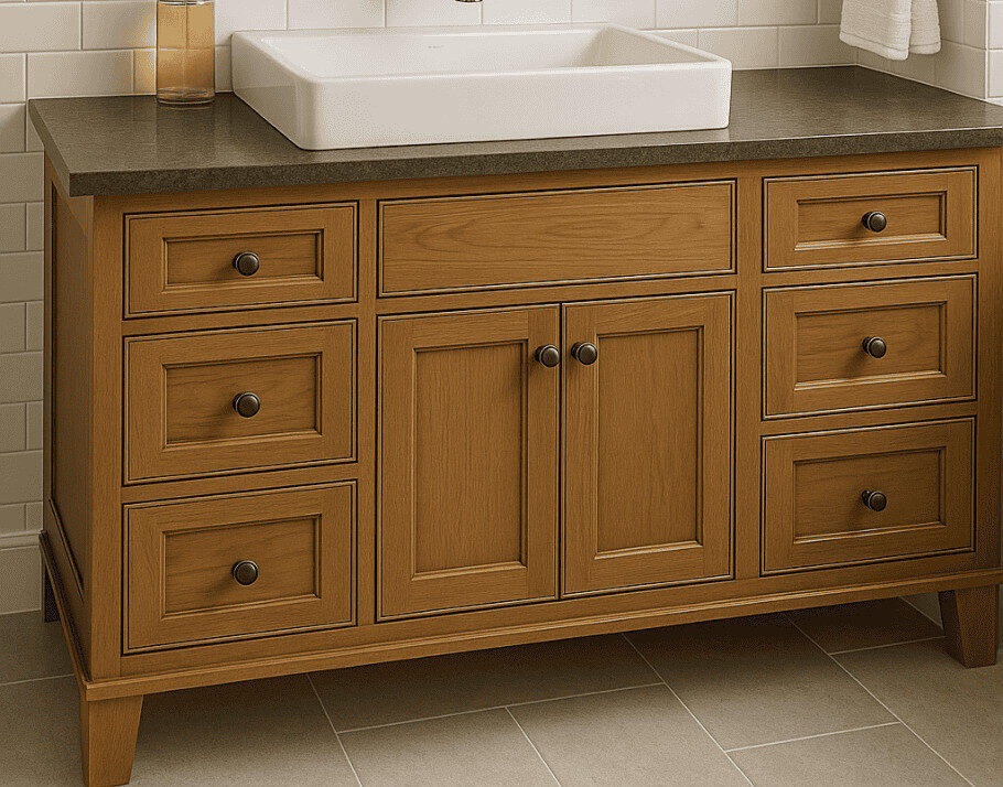 Bathroom cabinets at Raby Home