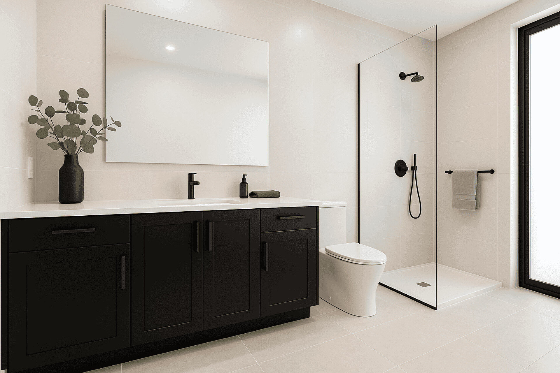 Bathroom cabinets at Raby Home